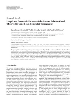 Research Article Length and Geometric Patterns of the Greater Palatine Canal Observed in Cone Beam Computed Tomography