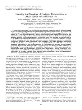 Diversity and Structure of Bacterial Communities in Arctic Versus