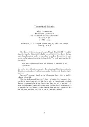 Theoretical Security