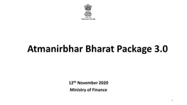 Atmanirbhar Bharat Package 3.0