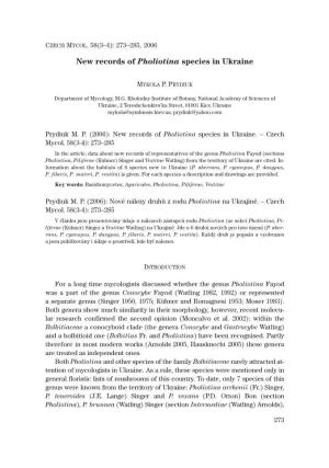 New Records of Pholiotina Species in Ukraine