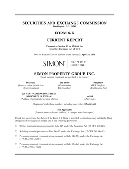 Securities and Exchange Commission Form 8-K