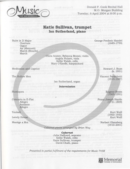 Katie Sullivan, Trumpet Ian Sutherland, Piano