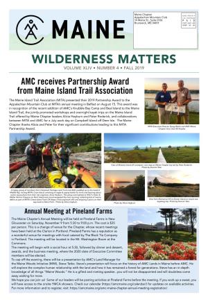 FALL 2019 AMC Receives Partnership Award from Maine Island Trail Association