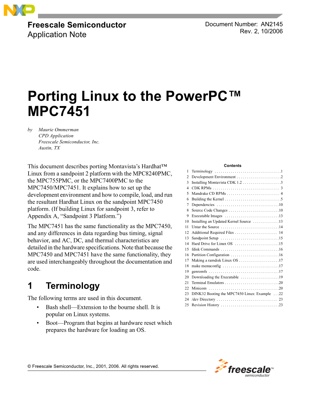 Porting Linux to the Powerpc MPC7451