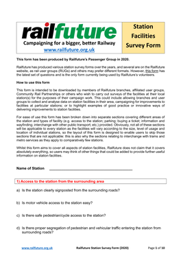 Station Facilities Survey Form