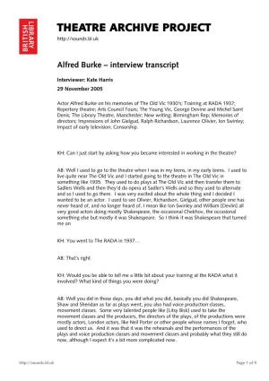 Interview with Alfred Burke