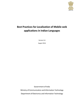 Best Practices for Localization of Mobile Web Applications in Indian Languages