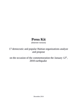 Press Kit (Internet Version)