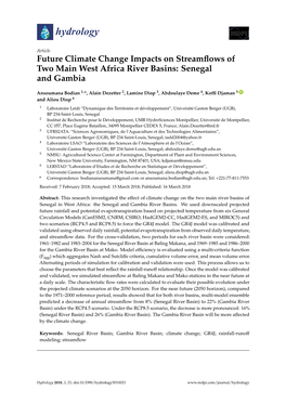 Future Climate Change Impacts on Streamflows of Two Main West Africa