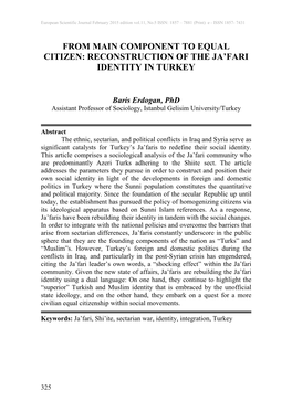 Reconstruction of the Ja'fari Identity in Turkey