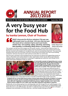 A Very Busy Year for the Food Hub by Ivanka Lennon, Chair of Trustees