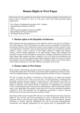 At the End of December 2013, There Were at Least 70 Political Prisoners in West Papuan Jails