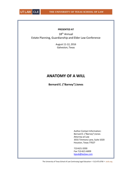 Anatomy of a Will