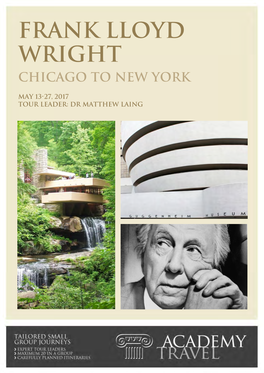 Frank Lloyd Wright Chicago to New York