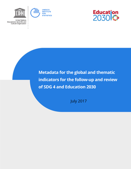 SDG4 Metadata Global Thematic Indicators
