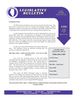 Legislative Bulletin 05-04-2007