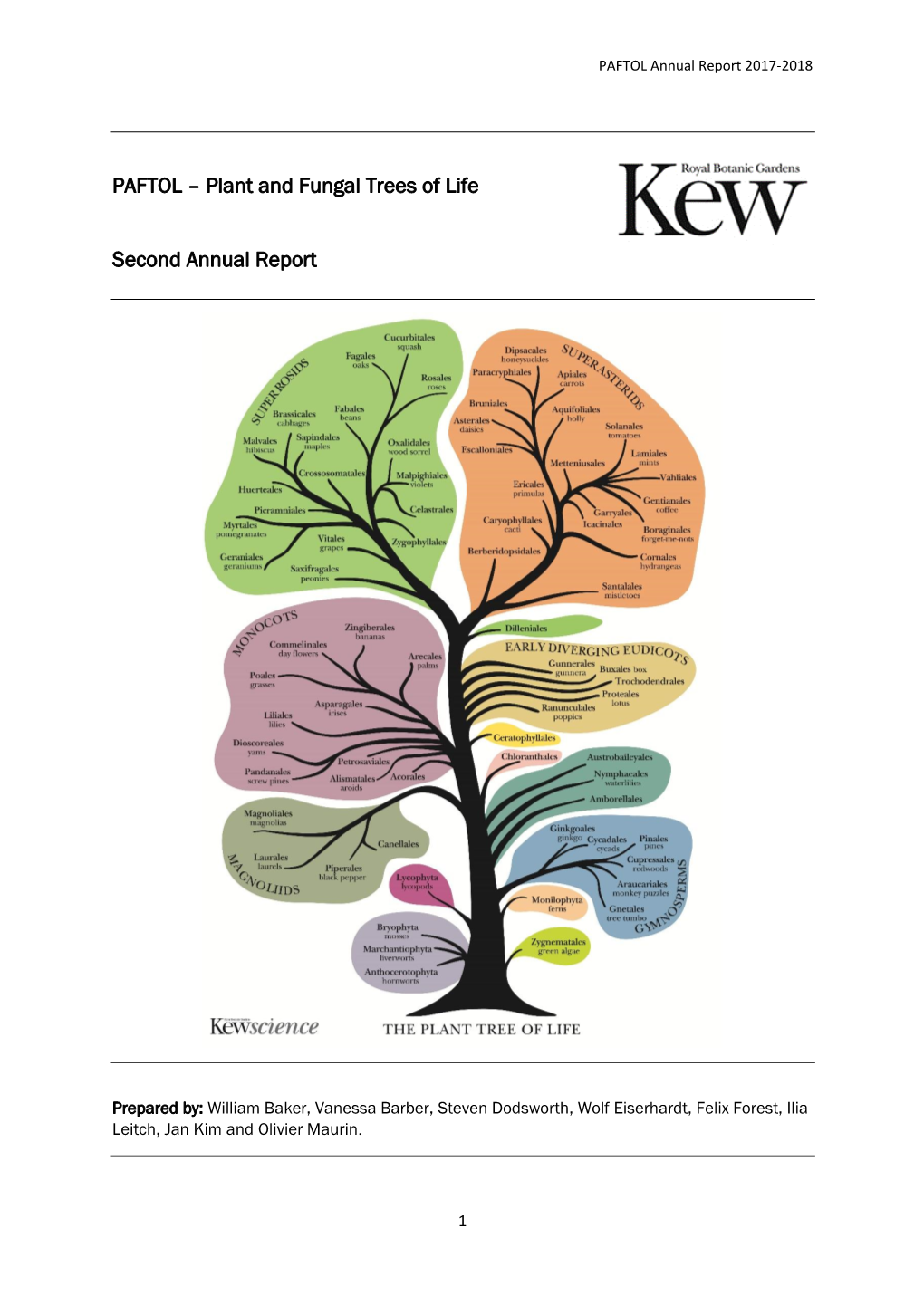 PAFTOL – Plant and Fungal Trees of Life Second Annual Report