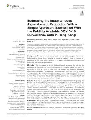 Estimating the Instantaneous Asymptomatic Proportion with a Simple Approach: Exempliﬁed with the Publicly Available COVID-19 Surveillance Data in Hong Kong