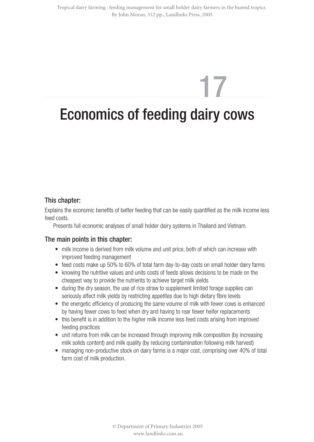 Economics of Feeding Dairy Cows