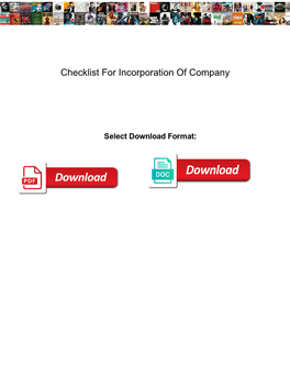 Checklist for Incorporation of Company