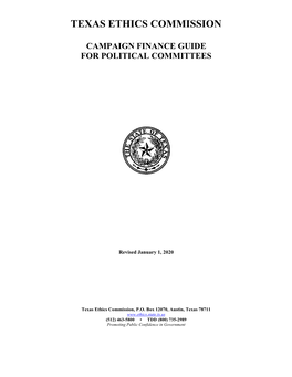 Campaign Finance Guide for Political Committees