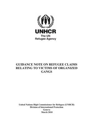Guidance Note on Refugee Claims Relating to Victims of Organized Gangs
