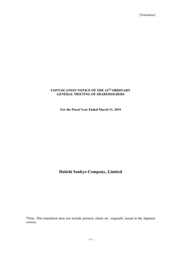 Daiichi Sankyo Company, Limited