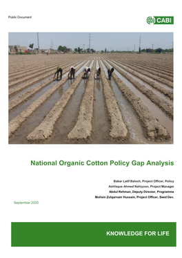 National Organic Cotton Policy Gap Analysis