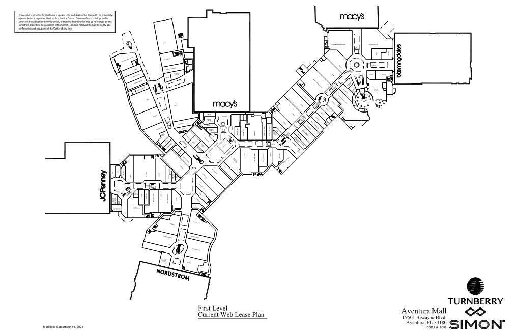 Aventura Mall Current Web Lease Plan 19501 Biscayne Blvd