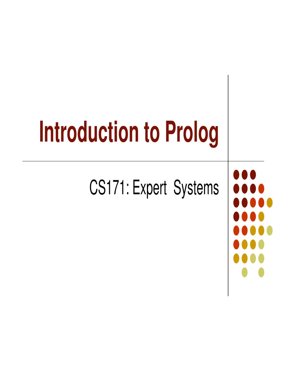 Introduction to Prolog