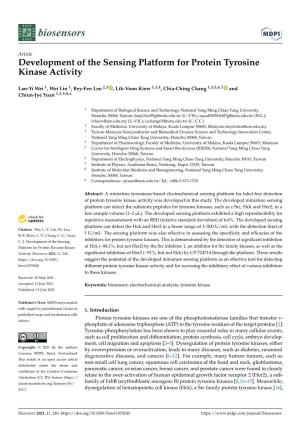 Development of the Sensing Platform for Protein Tyrosine Kinase Activity