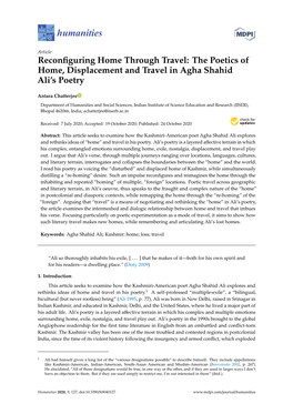 The Poetics of Home, Displacement and Travel in Agha Shahid Ali's