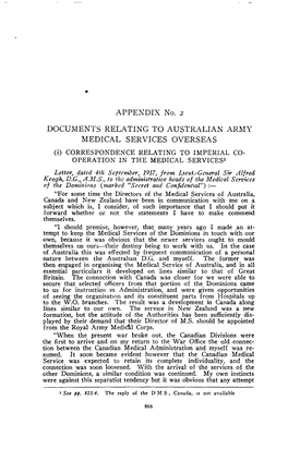 Documents Relating to Australian Army Medical