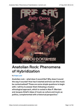 Anatolian Rock: Phenomena of Hybridization | Norient.Com 27 Sep 2021 09:12:21