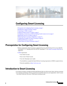 Configuring Smart Licensing