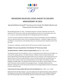 Meadows Museum Looks Ahead to Golden Anniversary in 2015