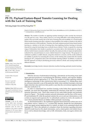 Payload Feature-Based Transfer Learning for Dealing with the Lack of Training Data
