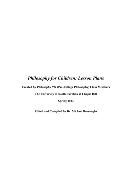 Philosophy for Children: Lesson Plans