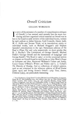 Orwell Criticism