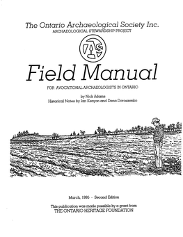 OAS 1995 Field Manual for Avocational Archaeologists