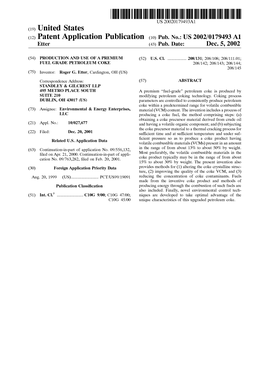 (12) Patent Application Publication (10) Pub. No.: US 2002/0179493 A1 Etter (43) Pub