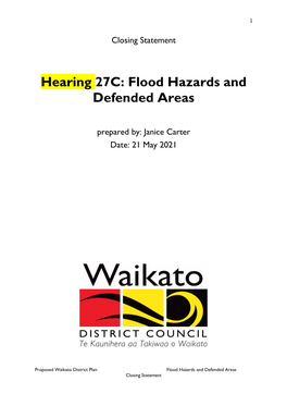 Hearing 27C: Flood Hazards and Defended Areas