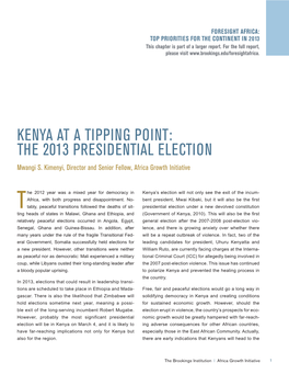KENYA at a TIPPING POINT: the 2013 PRESIDENTIAL ELECTION Mwangi S
