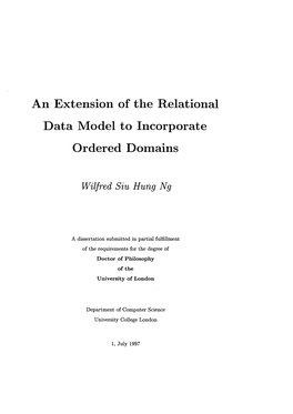 An Extension of the Relational Data Model to Incorporate Ordered Domains