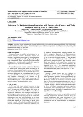 Unilateral Os Radiostyloideum Presenting with Degenerative