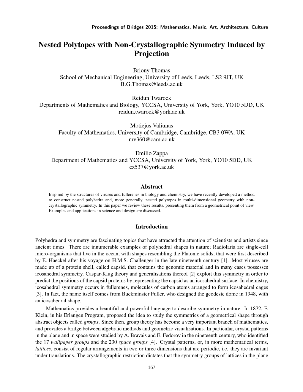 Nested Polytopes with Non-Crystallographic Symmetry Induced by Projection