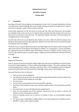Balsham Parish Council Bus Reform Proposal October 2020 1