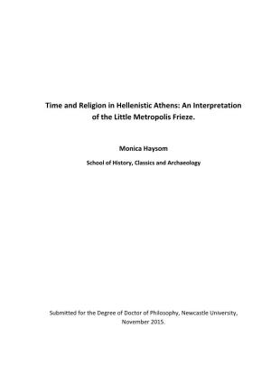 Time and Religion in Hellenistic Athens: an Interpretation of the Little Metropolis Frieze