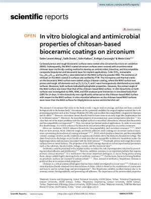In Vitro Biological and Antimicrobial Properties of Chitosan-Based
